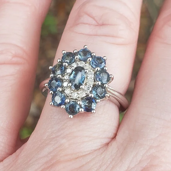 JTV Sapphire Cocktail Cluster Ring - Picture 3 of 10